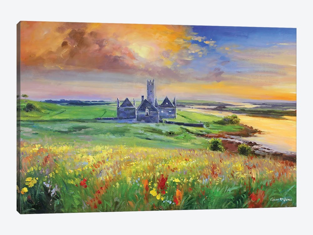 Rosserk Abbey On The River Moy, County Mayo by Conor McGuire 1-piece Canvas Print