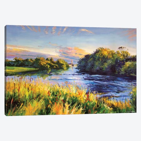 The River Moy At Ballina, County Mayo Canvas Print #MGY54} by Conor McGuire Canvas Artwork