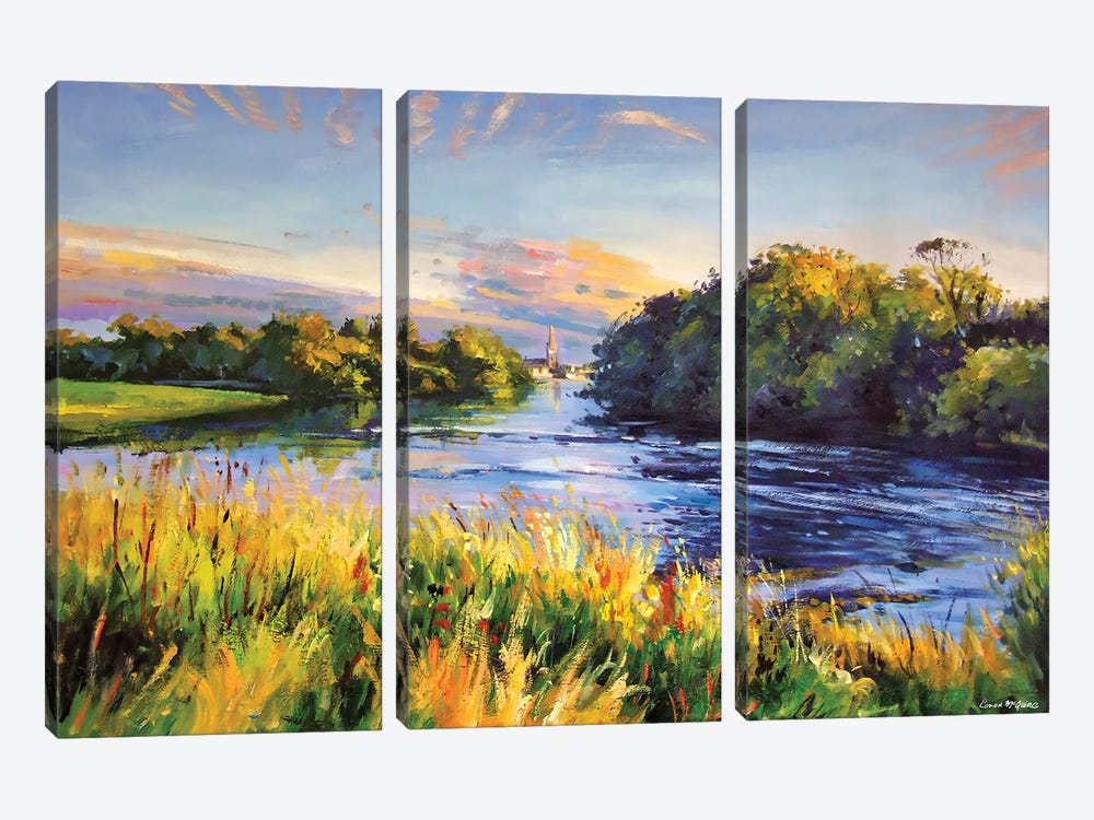 The River Moy At Ballina, County Mayo by Conor McGuire 3-piece Canvas Art Print