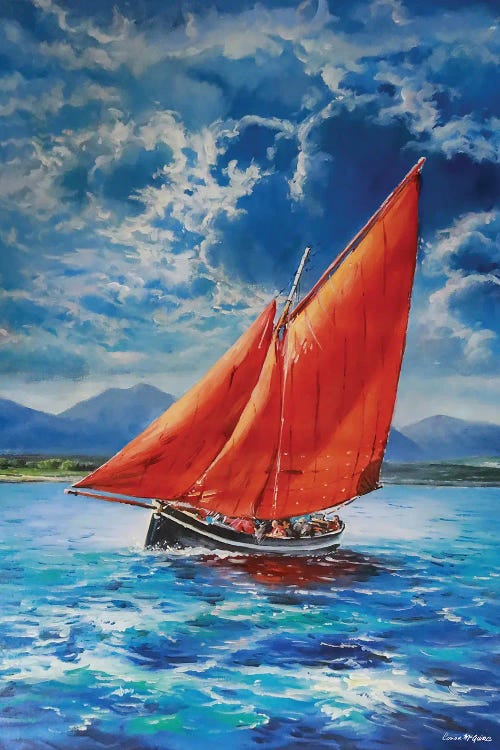 Galway Hooker At Sea