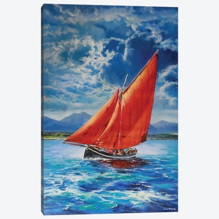 Galway Hooker At Sea Canvas Print #MGY58} by Conor McGuire Canvas Art Print