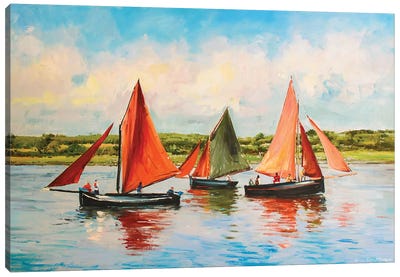 Galway Hookers Canvas Art Print - Galway