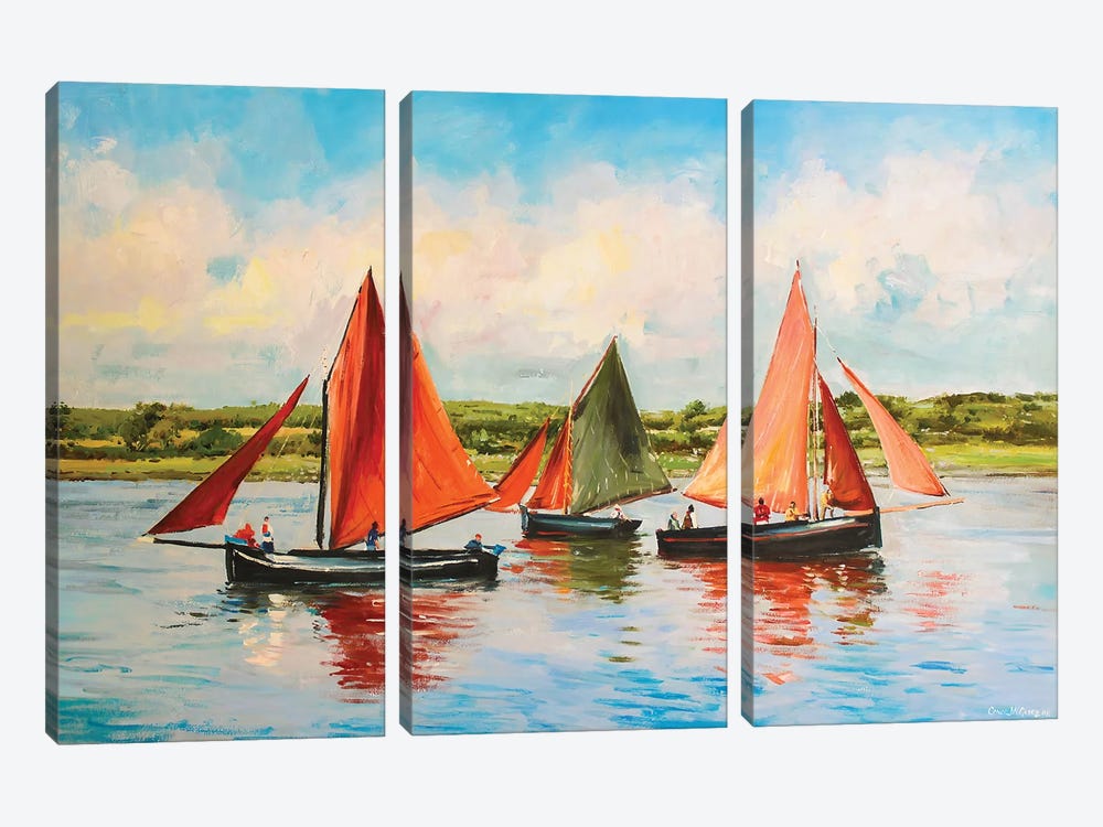 Galway Hookers by Conor McGuire 3-piece Canvas Wall Art