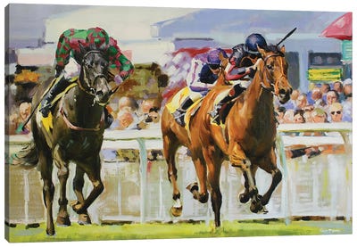 Lilbourne Lad At The Curragh, County Kildare Canvas Art Print - Horse Racing Art