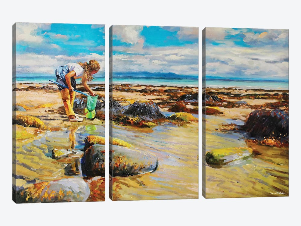 The Shell Fisher by Conor McGuire 3-piece Canvas Art Print