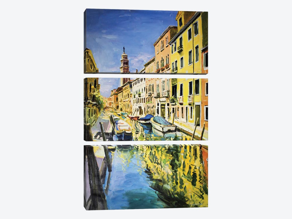 Venice Canal, Italy by Conor McGuire 3-piece Canvas Art Print