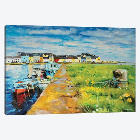 Boats Moored At The Claddagh, Galway City Canvas Print #MGY68} by Conor McGuire Canvas Wall Art