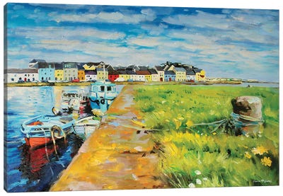 Boats Moored At The Claddagh, Galway City Canvas Art Print - Galway