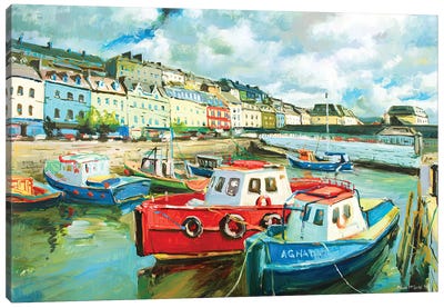 Boats At Cobh Harbour Canvas Art Print - Conor McGuire