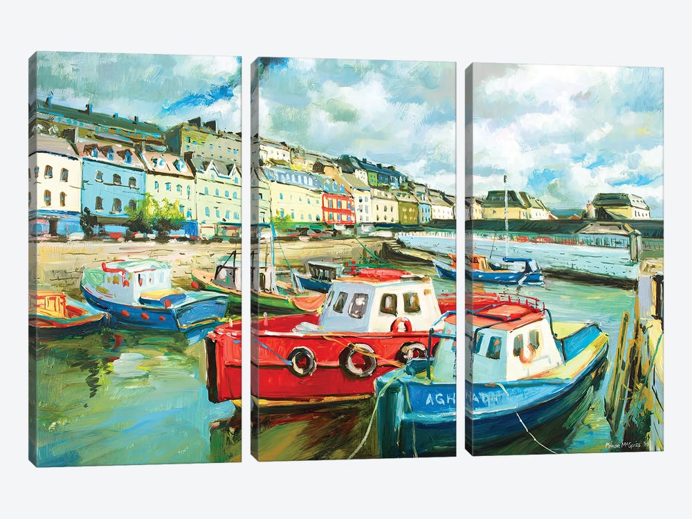 Boats At Cobh Harbour by Conor McGuire 3-piece Art Print