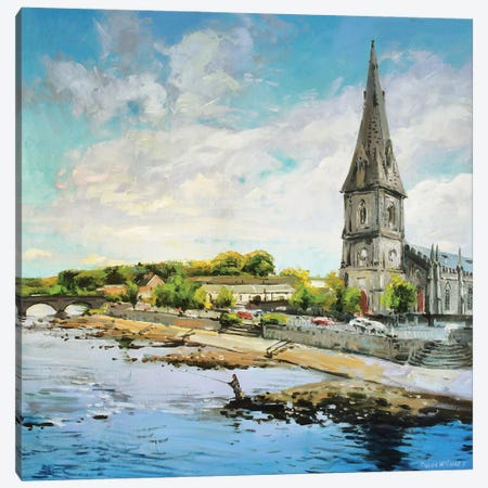Ballina On The River Moy, County Mayo Canvas Print #MGY6} by Conor McGuire Canvas Wall Art