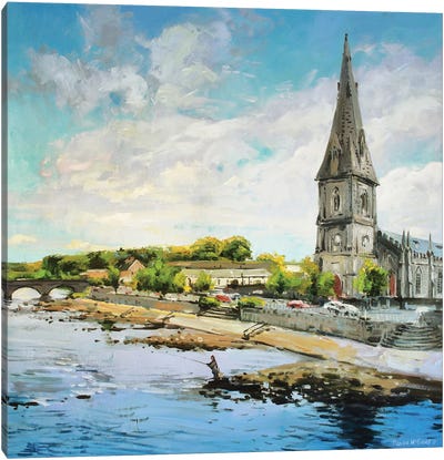 Ballina On The River Moy, County Mayo Canvas Art Print - Churches & Places of Worship