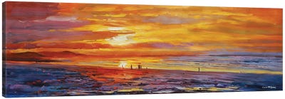 Sunset On Enniscrone Beach, County Sligo Canvas Art Print - Conor McGuire