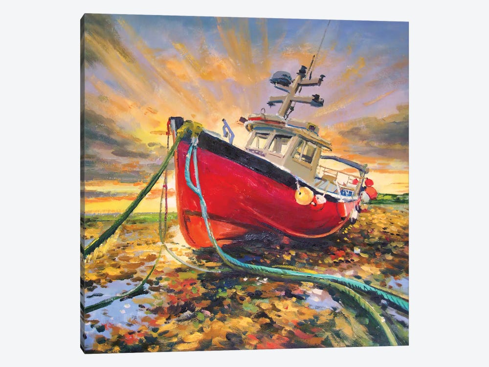 Stranded Boat by Conor McGuire 1-piece Canvas Artwork