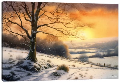 Winter Dawn, County Mayo Canvas Art Print - Conor McGuire
