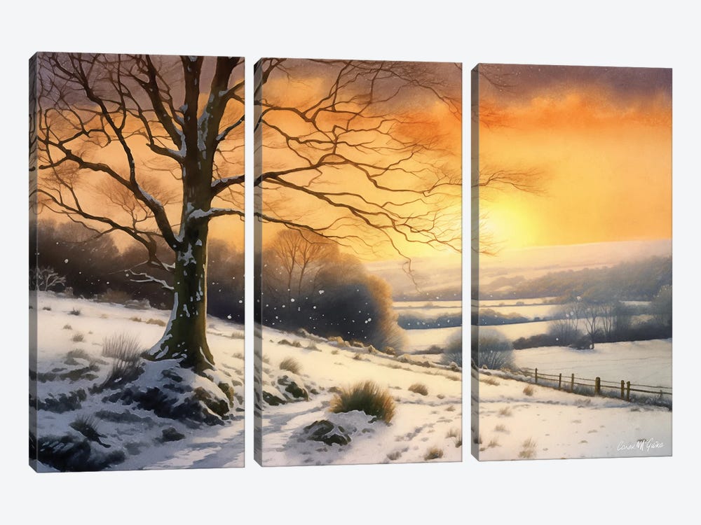 Winter Dawn, County Mayo by Conor McGuire 3-piece Canvas Print
