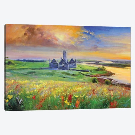 Rosserk Abbey On The Moy River, County Mayo Canvas Print #MGY75} by Conor McGuire Canvas Wall Art