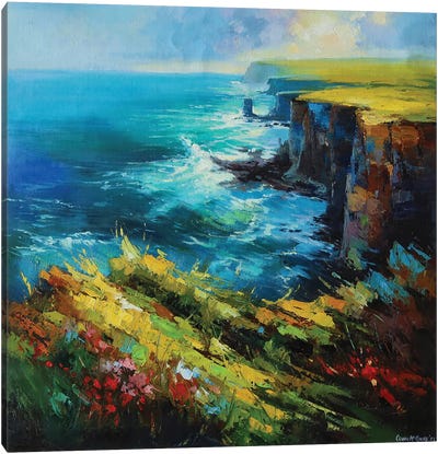 Reimagined Cliffs Of Mohar, Co. Clare, Ireland Canvas Art Print - Cliffs of Moher