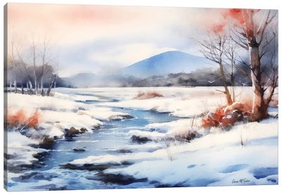 Winter Snows Under Nephin Mountain, County Mayo Canvas Art Print - Conor McGuire