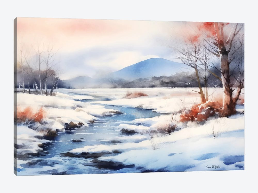 Winter Snows Under Nephin Mountain, County Mayo by Conor McGuire 1-piece Canvas Art Print