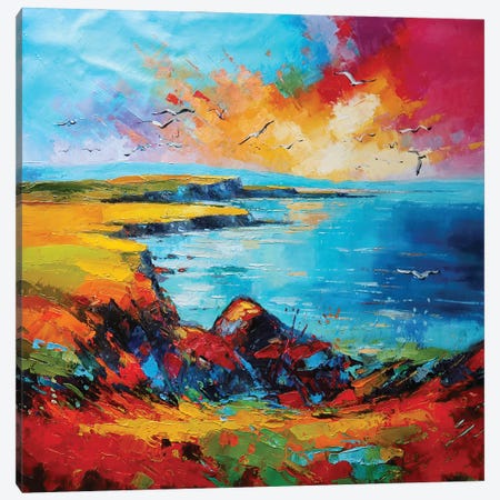 Cliffs On Fire Canvas Print #MGY88} by Conor McGuire Canvas Artwork