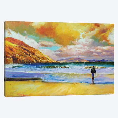 Young Boy On Keem Beach, Achill, County Mayo Canvas Print #MGY9} by Conor McGuire Canvas Print