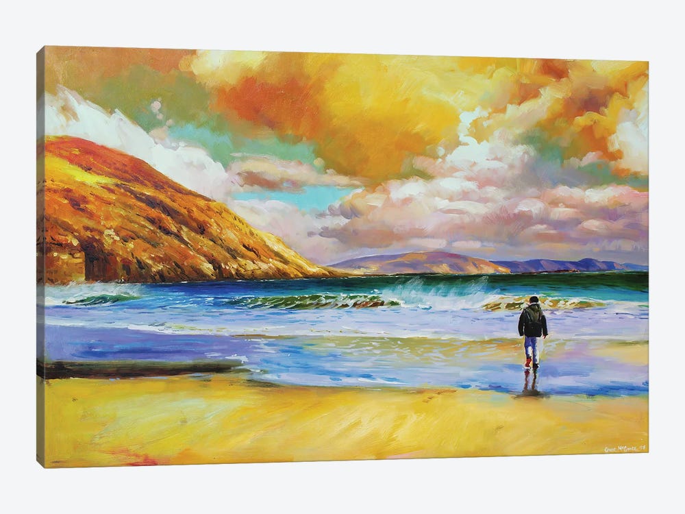 Young Boy On Keem Beach, Achill, County Mayo by Conor McGuire 1-piece Canvas Print
