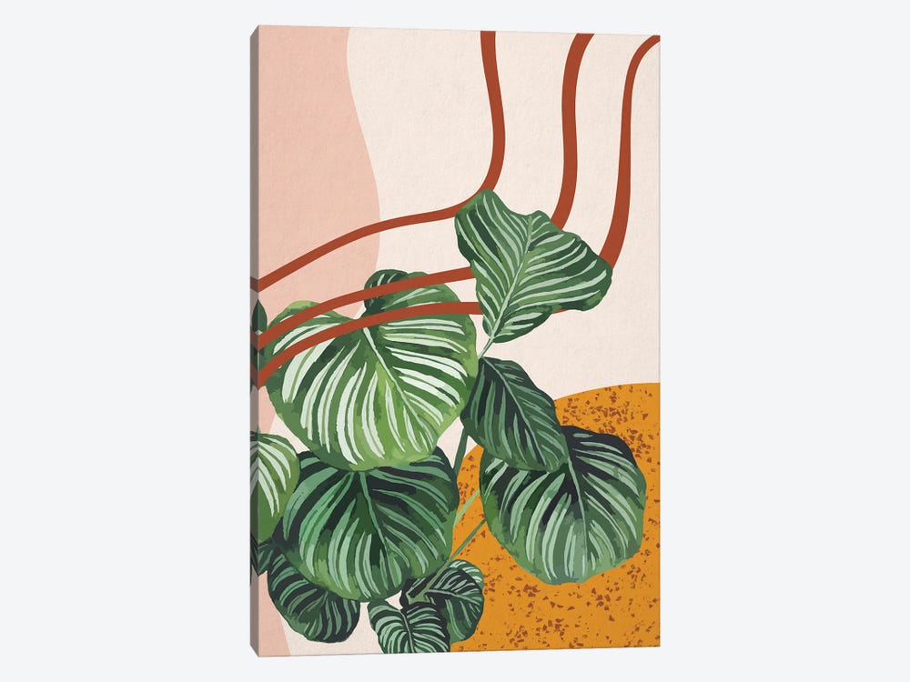 Abstract Calathea Orbifolia Leaves by Ana Moguš 1-piece Canvas Art Print