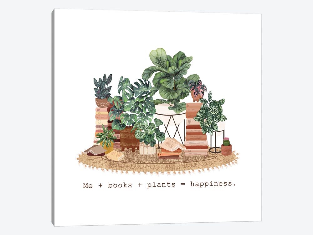 Books And Plants by Ana Moguš 1-piece Canvas Artwork