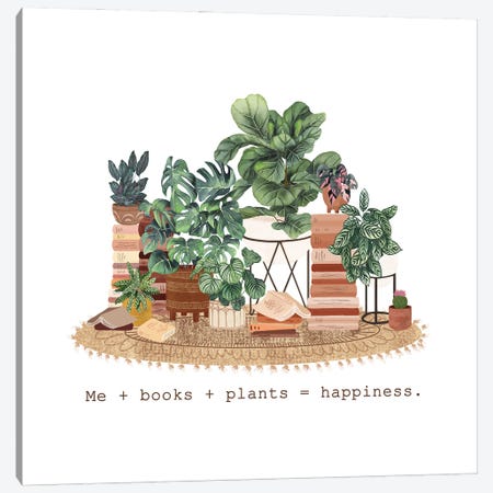 Books And Plants Canvas Print #MGZ121} by Ana Moguš Art Print