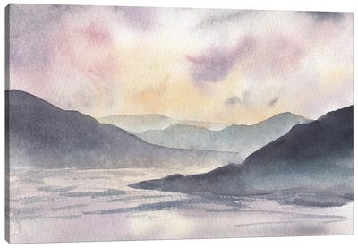 Purple Mountains Canvas Art Print - Ana Moguš