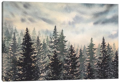 Pine Trees Canvas Art Print - Lakehouse Décor