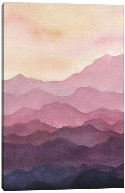 Pink Mountains Canvas Art Print - Ana Moguš