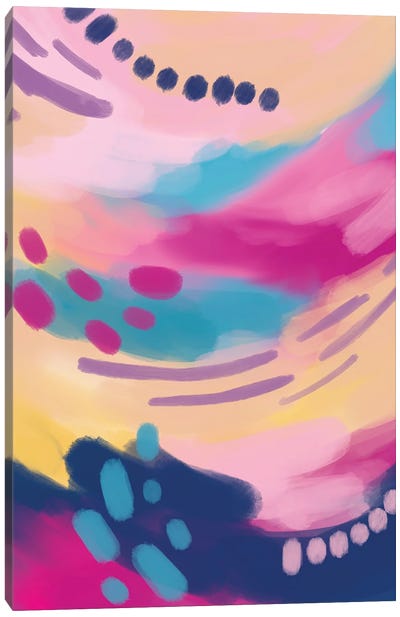 Colourful Flow - Pink Canvas Art Print - Ana Moguš