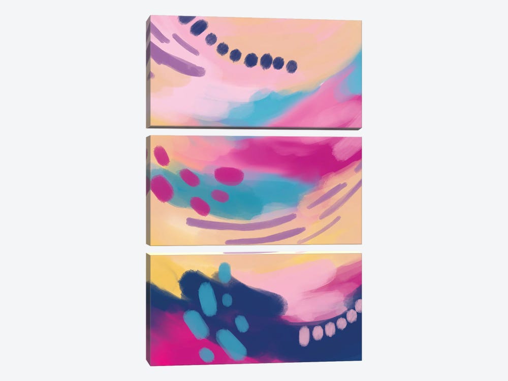 Colourful Flow - Pink by Ana Moguš 3-piece Art Print