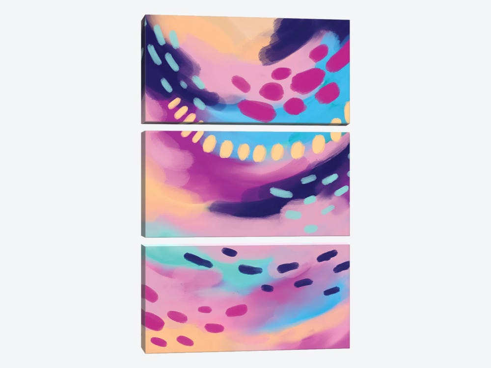 Colourful Flow - Purple by Ana Moguš 3-piece Canvas Artwork