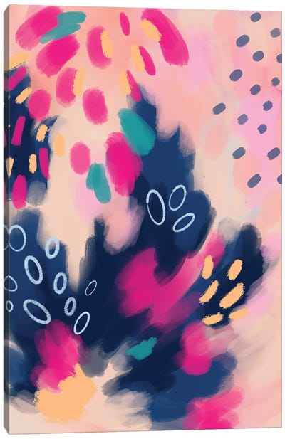 Beige Pink And Blue I Canvas Art Print - Ana Moguš