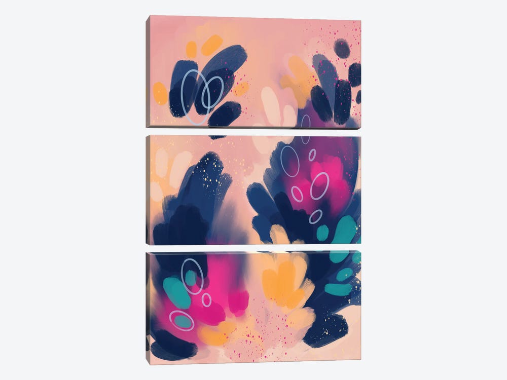 Beige Pink And Blue III by Ana Moguš 3-piece Canvas Print