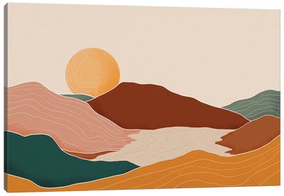 Sunset Over The Mountains II Canvas Art Print - Ana Moguš