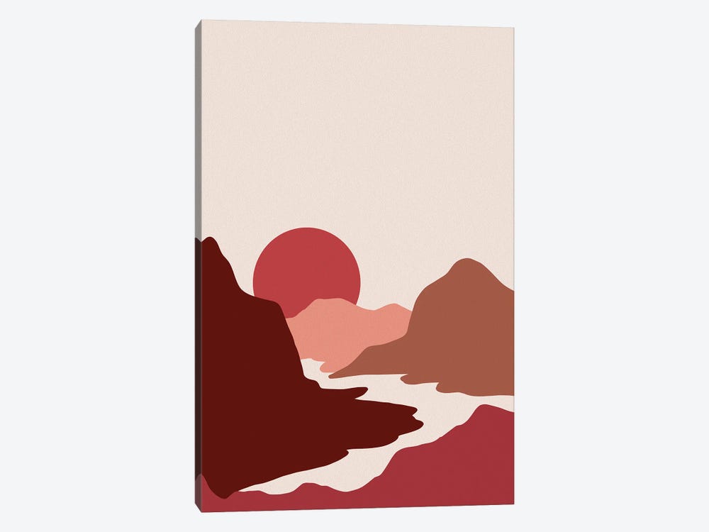 Pink And Red Mountains by Ana Moguš 1-piece Canvas Print