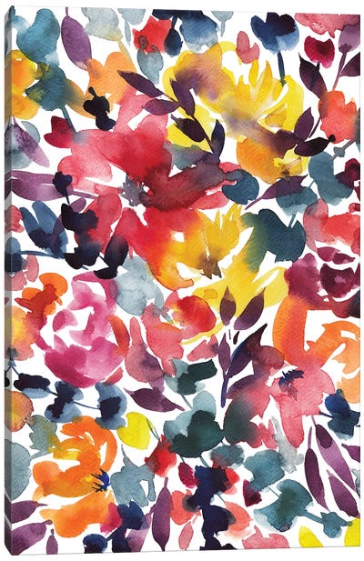 Colourful Spring Flowers Canvas Art Print - Ana Moguš