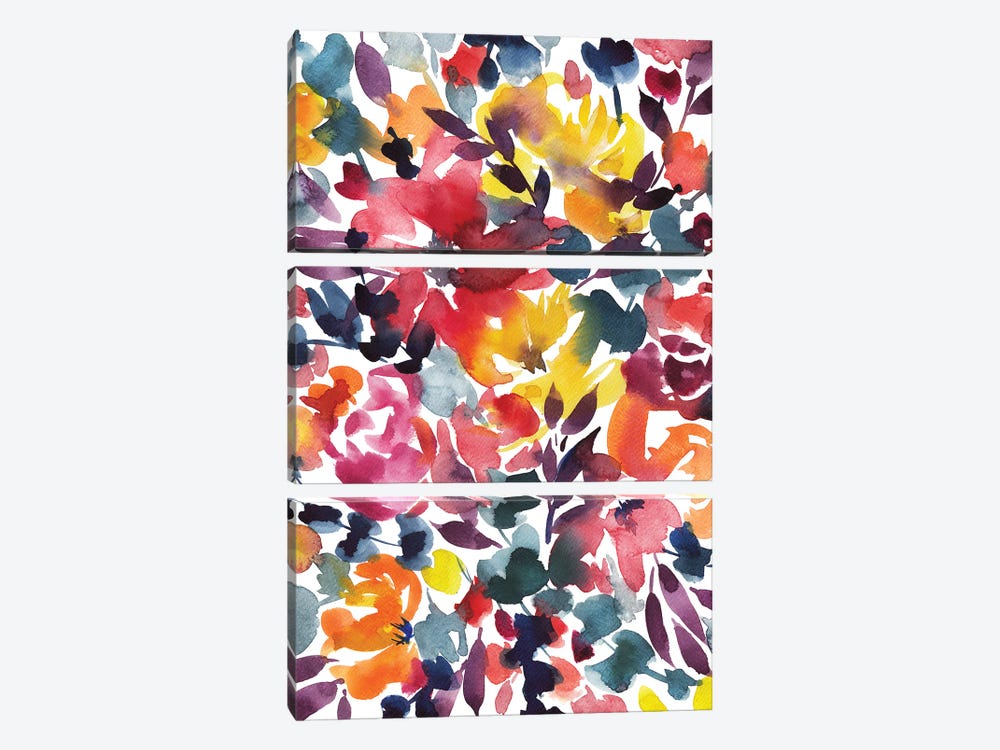 Colourful Spring Flowers by Ana Moguš 3-piece Canvas Print