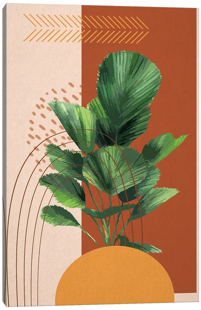 Abstract Palm Leaves Canvas Art Print - Plant Mom