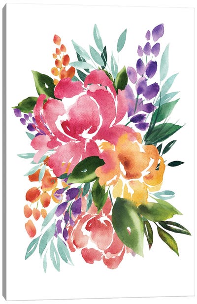 Colourful Flowers VII Canvas Art Print - Ana Moguš