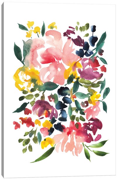 Pink And Purple Spring Bouquet Canvas Art Print - Ana Moguš