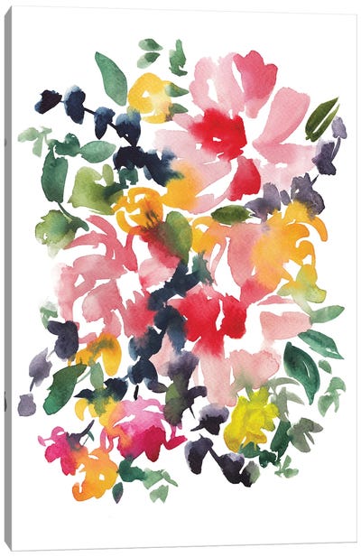 Pink Roses Bouquet Canvas Art Print - Ana Moguš
