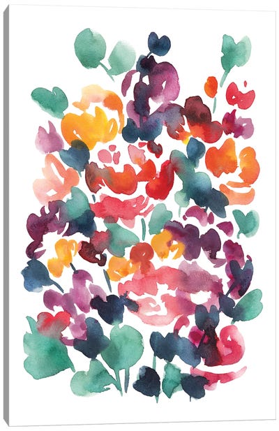 Abstract Colourful Flowers II Canvas Art Print - Ana Moguš