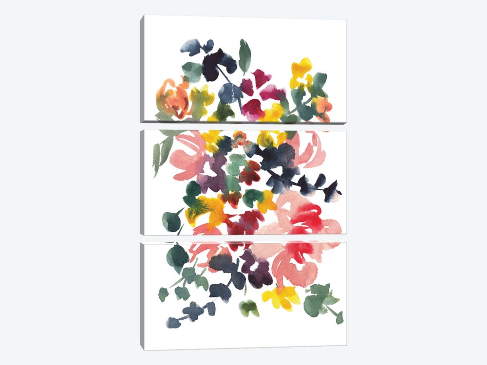 Colourful Florals II by Ana Moguš 3-piece Canvas Print