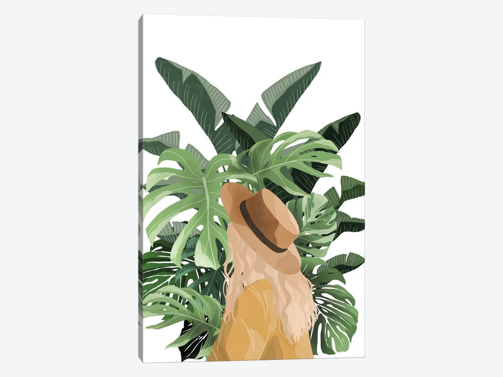 Girl And Palm Leaves I by Ana Moguš 1-piece Canvas Art Print