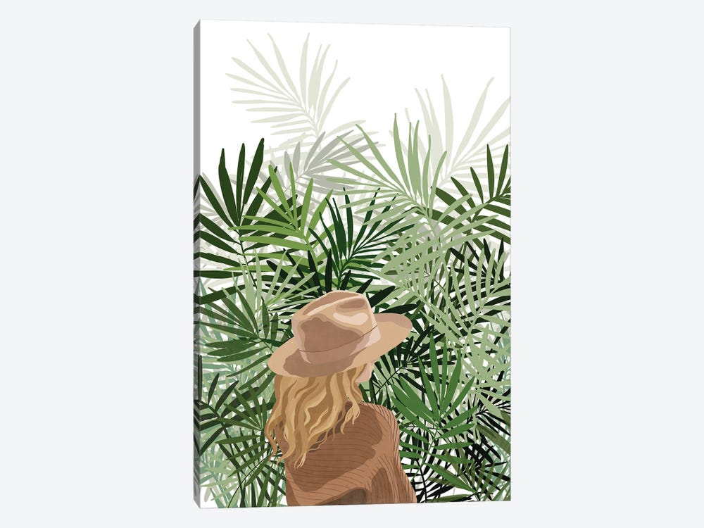 Girl And Palm Leaves II by Ana Moguš 1-piece Canvas Print